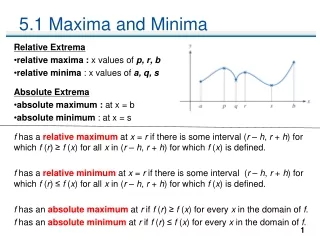 5.1 Maxima and Minima