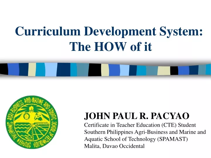 curriculum development system the how of it