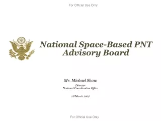 National Space-Based PNT Advisory Board