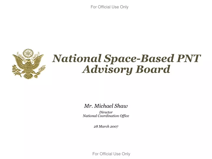 national space based pnt advisory board