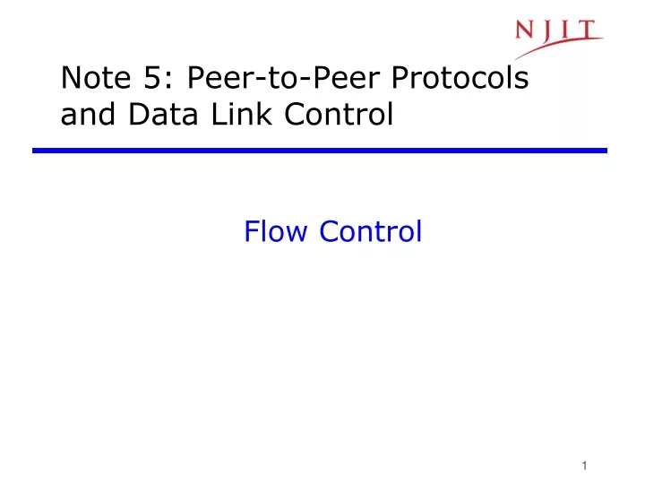 note 5 peer to peer protocols and data link control