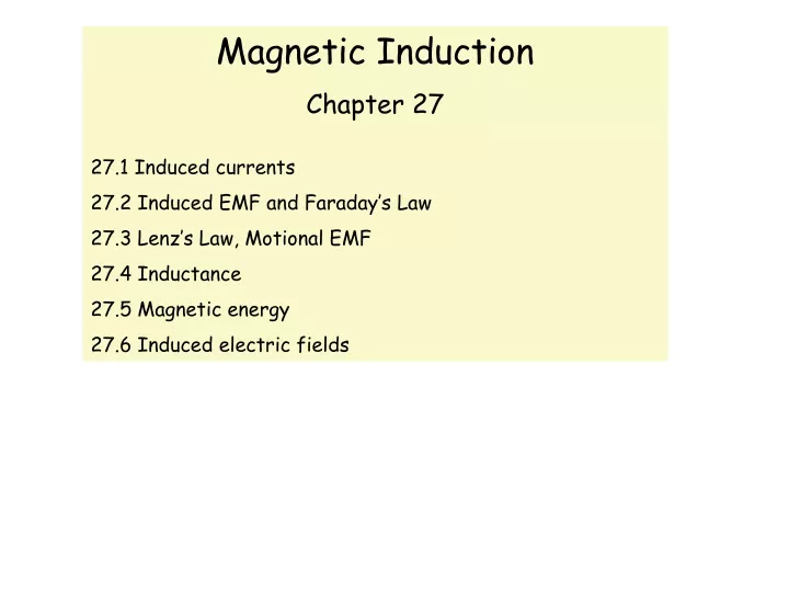 magnetic induction chapter 27 27 1 induced