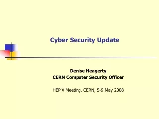 Cyber Security Update