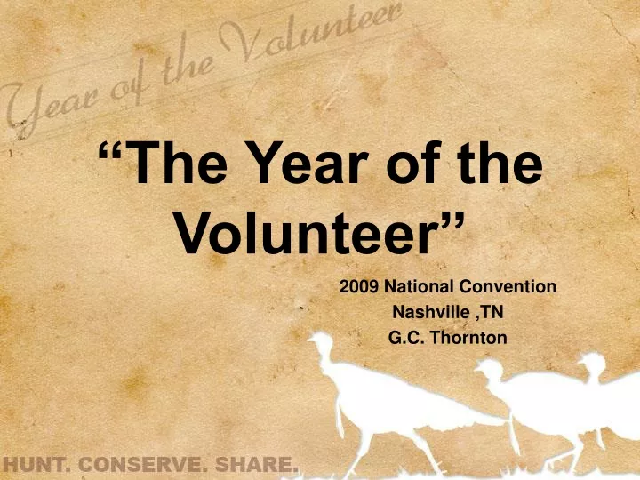 the year of the volunteer