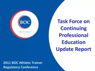 Task Force on Continuing Professional Education Update Report