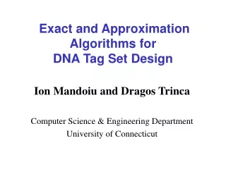 Exact and Approximation Algorithms for DNA Tag Set Design