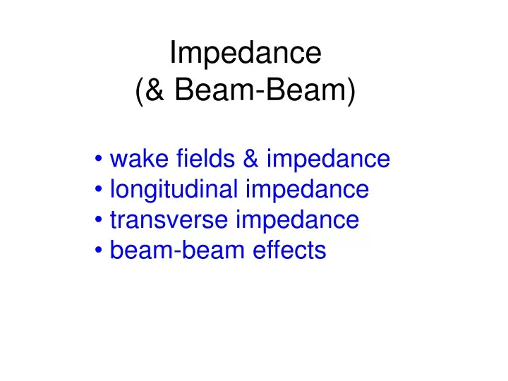 impedance beam beam