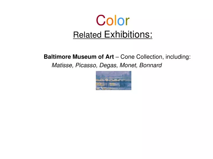 c o l o r related exhibitions