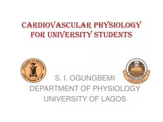 CARDIOVASCULAR PHYSIOLOGY FOR UNIVERSITY STUDENTS