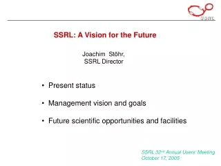 ssrl a vision for the future