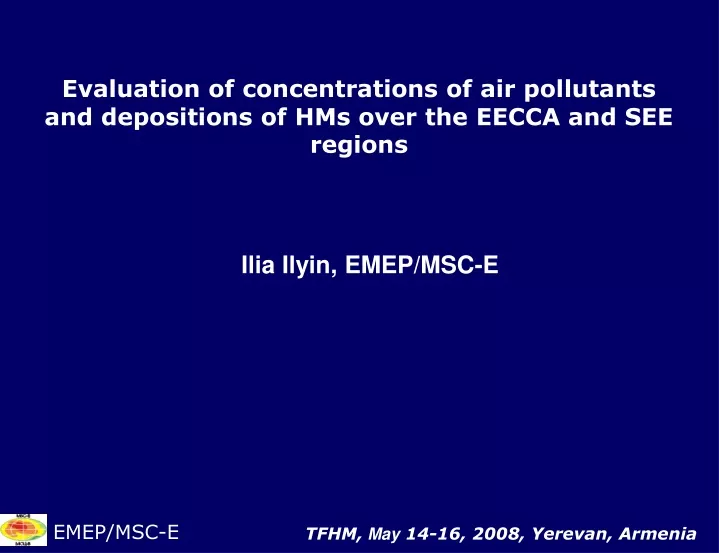 evaluation of concentrations of air pollutants