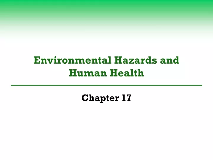environmental hazards and human health