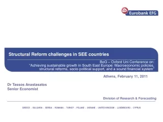 Structural Reform challenges in SEE countries