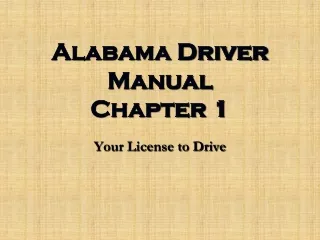 Alabama Driver Manual Chapter 1
