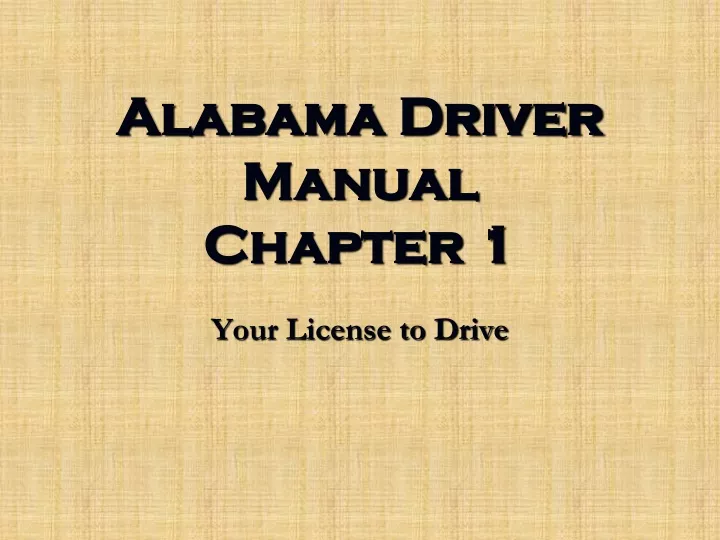 alabama driver manual chapter 1