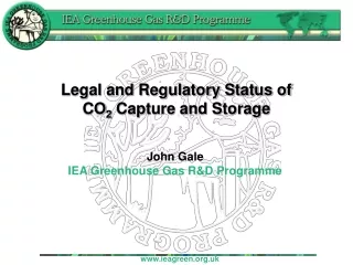 Legal and Regulatory Status of CO 2  Capture and Storage