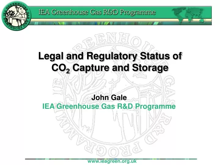 legal and regulatory status of co 2 capture and storage