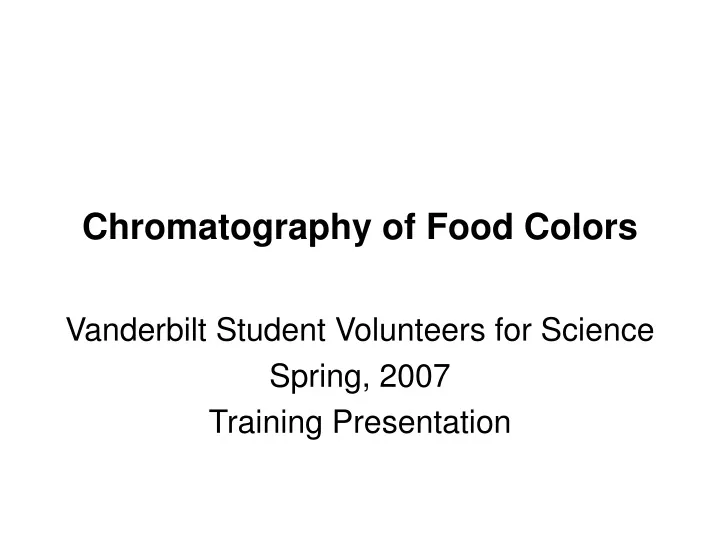 chromatography of food colors