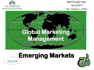 Global Marketing Management Emerging Markets