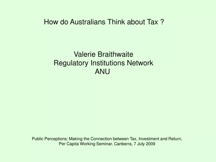 how do australians think about tax