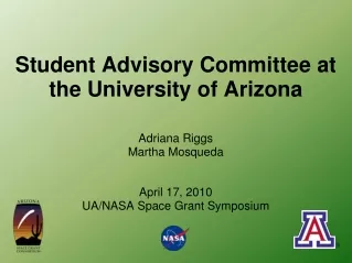 Student Advisory Committee at the University of Arizona