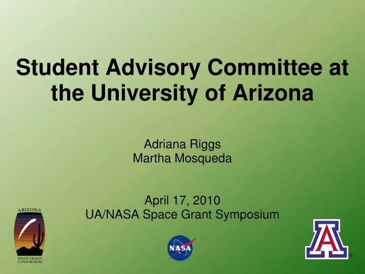 student advisory committee at the university of arizona