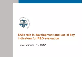 SAI’s role in development and use of key indicators for R&amp;D evaluation