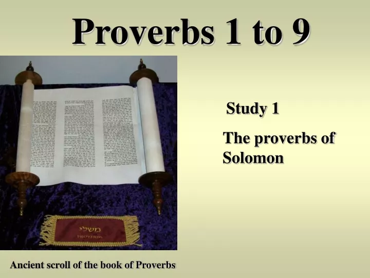 proverbs 1 to 9