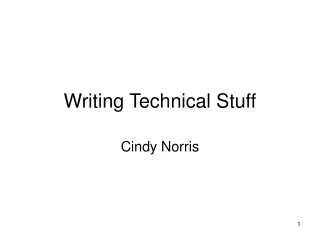 Writing Technical Stuff