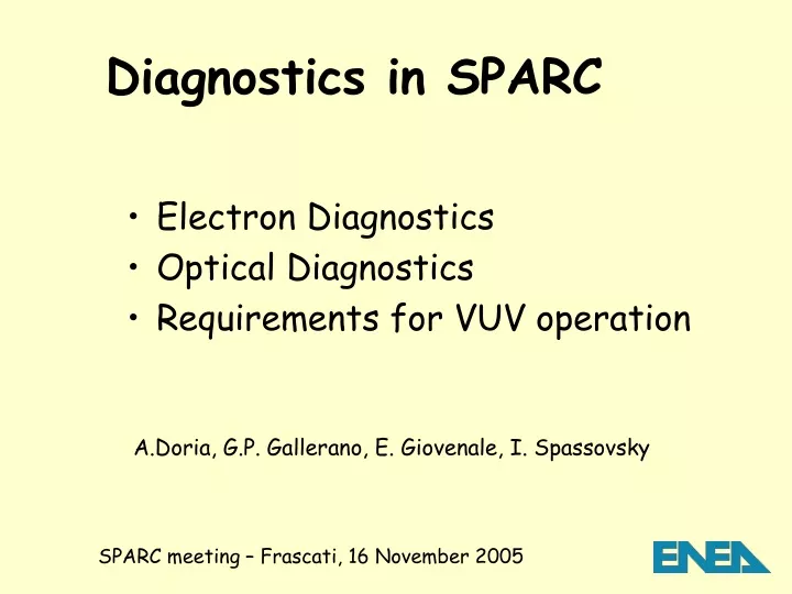 diagnostics in sparc