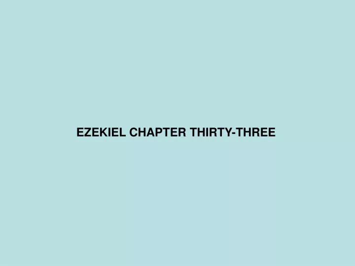 ezekiel chapter thirty three