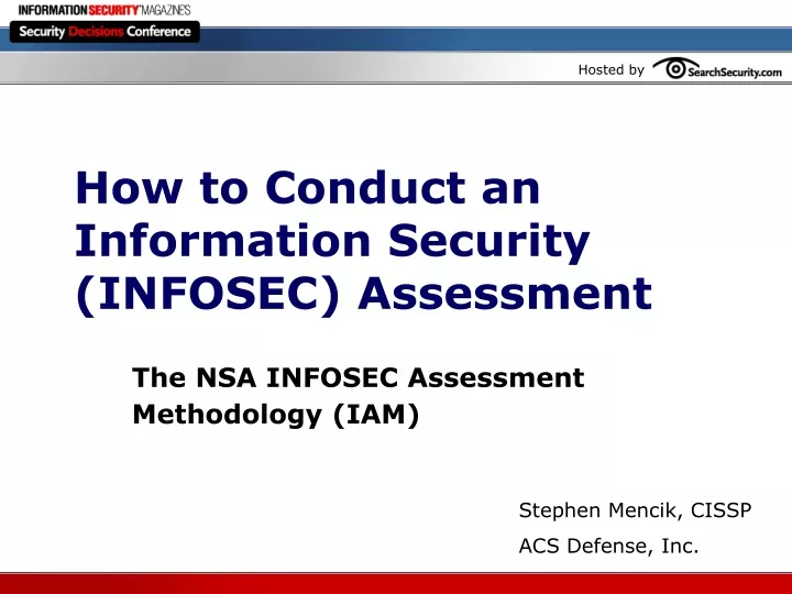 how to conduct an information security infosec assessment