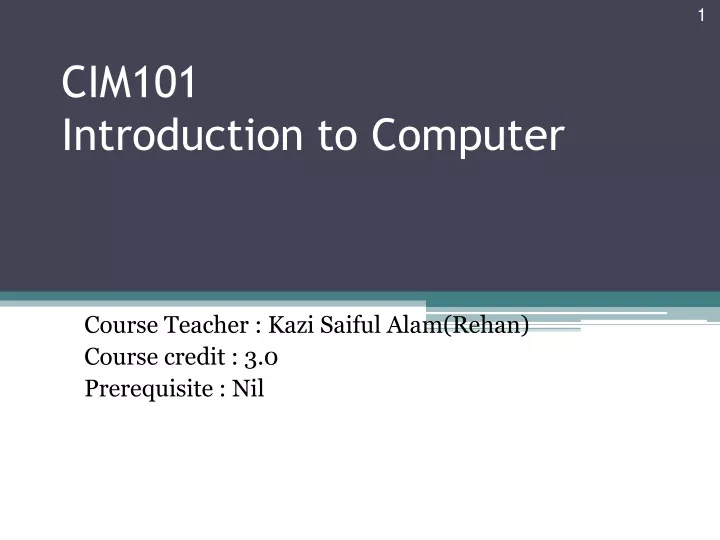 cim101 introduction to computer