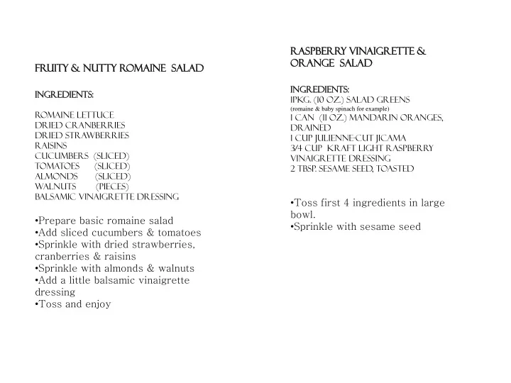 raspberry vinaigrette orange salad ingredients
