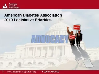 American Diabetes Association 2010 Legislative Priorities