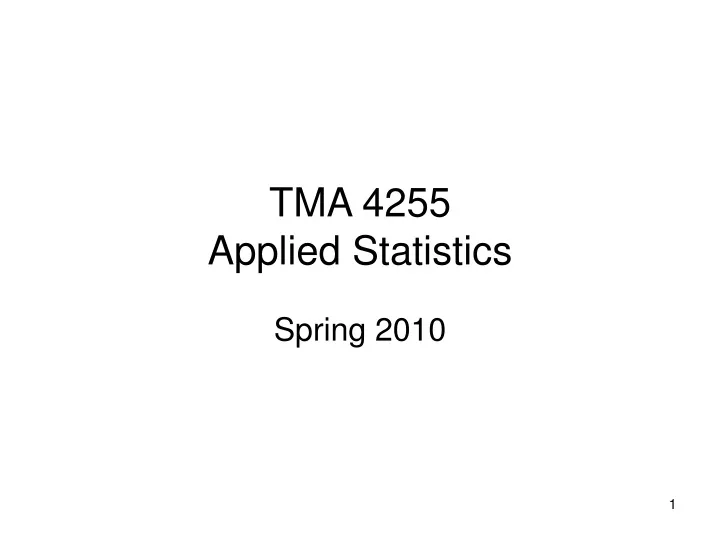 tma 4255 applied statistics