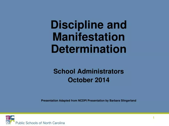 discipline and manifestation determination school