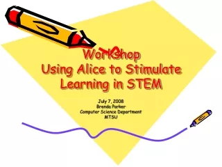 Workshop Using Alice to Stimulate Learning in STEM
