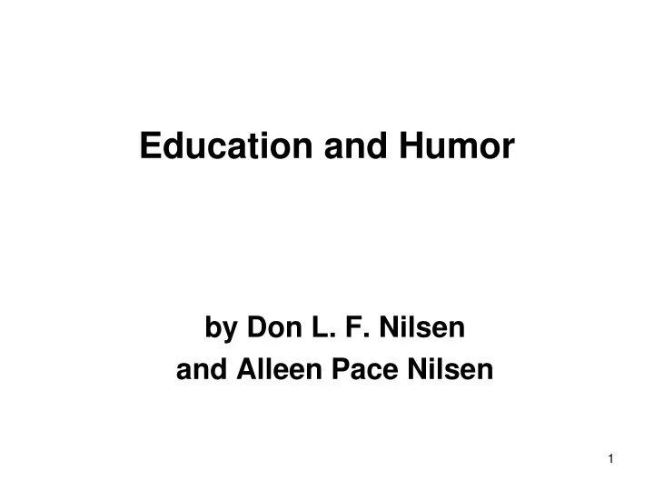 education and humor