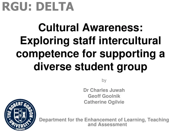 cultural awareness exploring staff intercultural competence for supporting a diverse student group