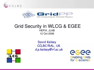 Grid Security in WLCG &amp; EGEE HEPiX, JLAB 12 Oct 2006