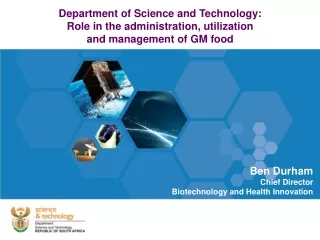 Department of Science and Technology: Role in the administration, utilization