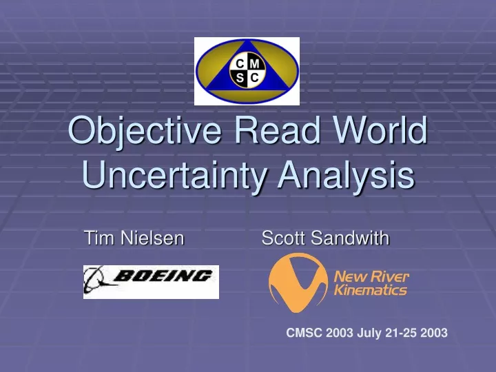 objective read world uncertainty analysis