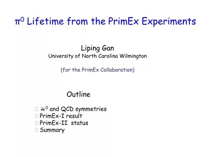 0 lifetime from the primex experiments