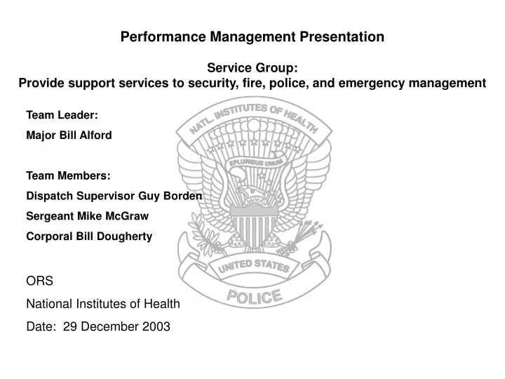 performance management presentation service group