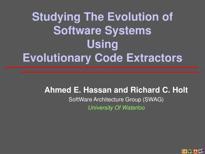 studying the evolution of software systems using evolutionary code extractors