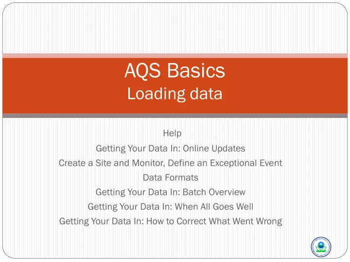 aqs basics loading data