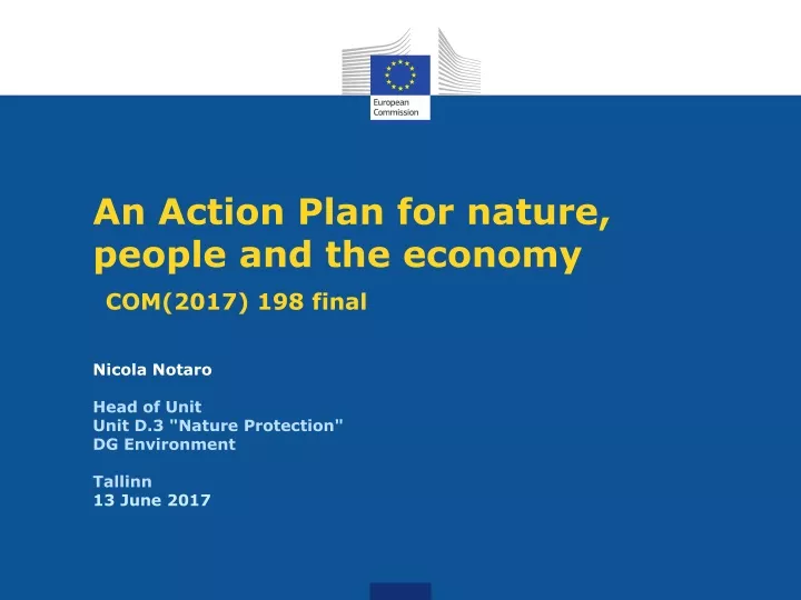 an action plan for nature people and the economy