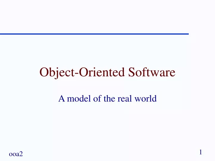 object oriented software