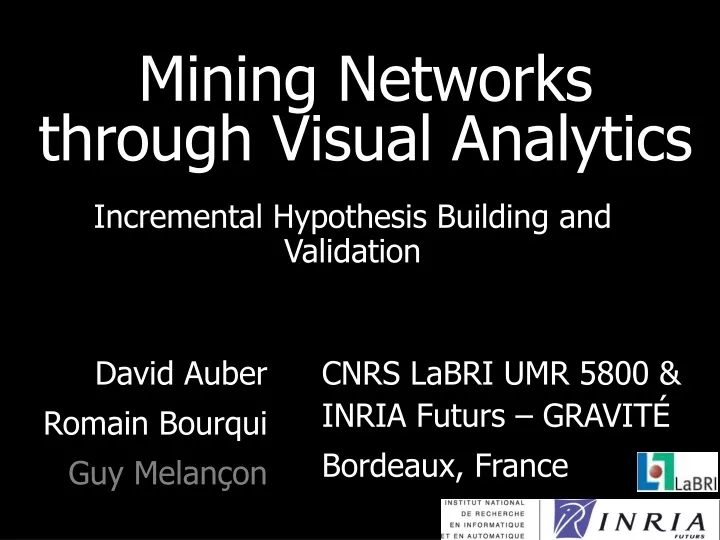 mining networks through visual analytics